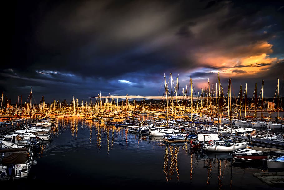 Ibiza, San Antonio, cuerpo de agua, barco, puesta de sol, embarcación náutica, agua, amarrado, cielo, nube - cielo