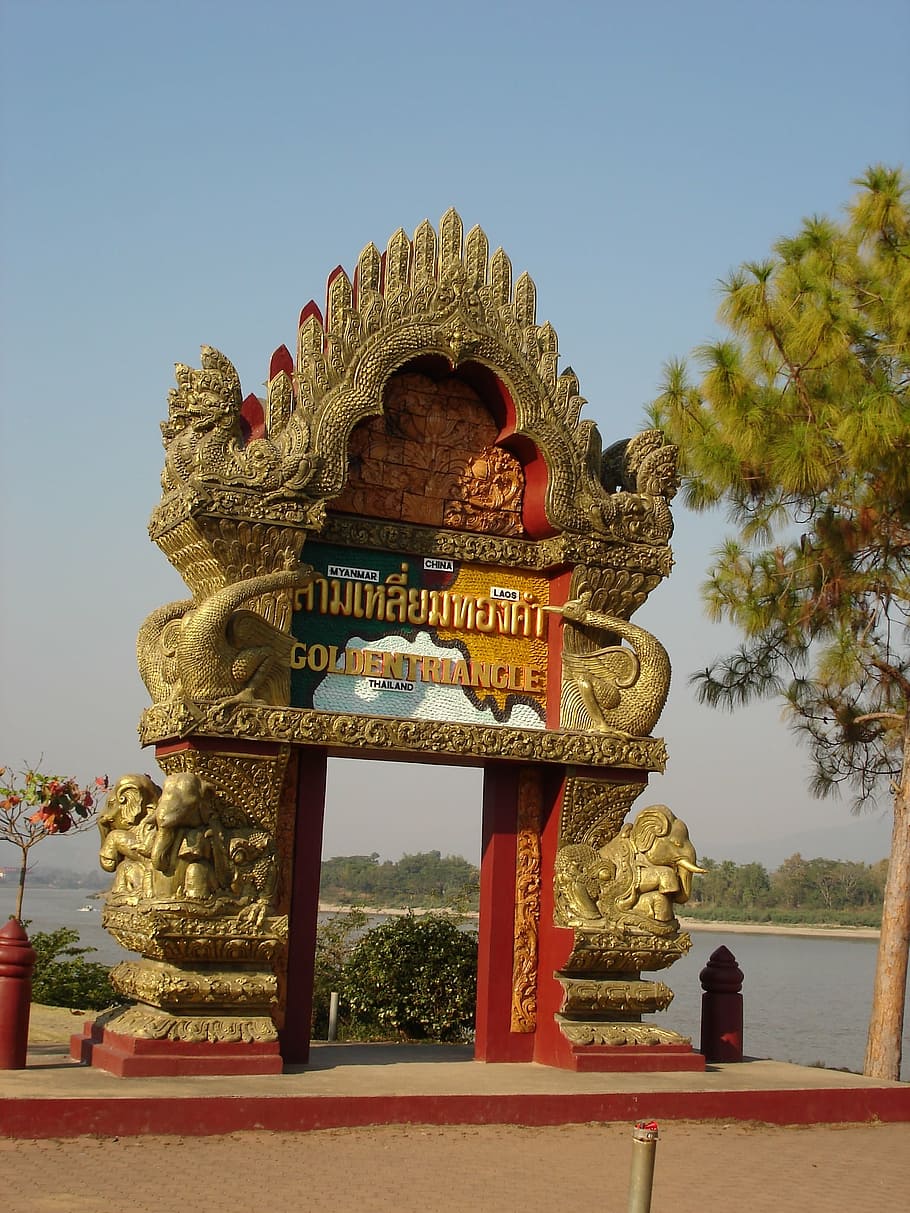 chiang rai, the golden triangle, riverside, religion, architecture, belief, built structure, place of worship, tree, spirituality