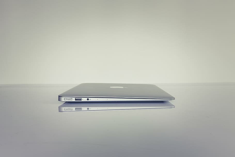 macbook air, blanco, superficie, computadora portátil, manzana, macbook, computadora, navegador, investigación, estudio