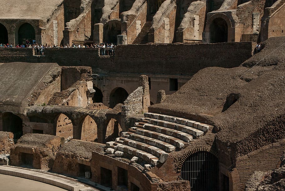 Rome, Coliseum, Amphitheater, ancient architecture, history, travel destinations, arch, architecture, in a row, tourism