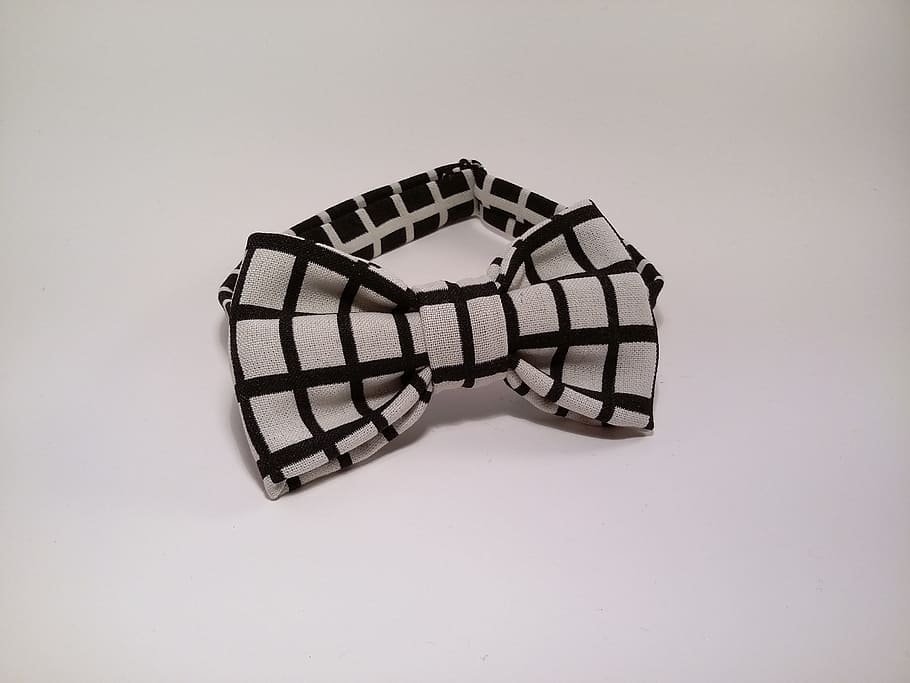 white, black, checked, bowtie, surface, bow tie, handmade, bow, tie, gift