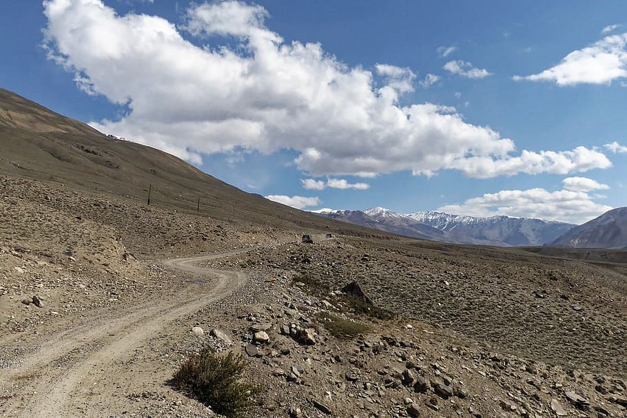 tajikistan, the pamir highway, pamir, hindu kush, high mountains, the pamir valley, landscape, mountains, snow, clouds