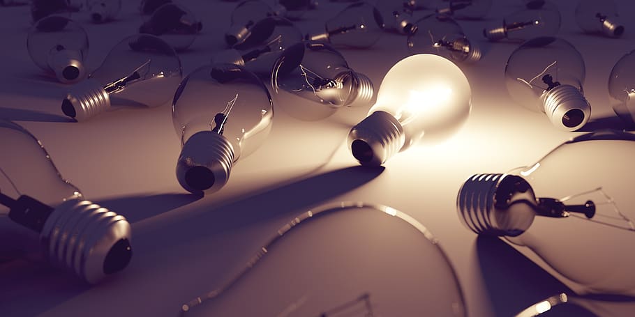 light bulb, idea, light, lamp, energy, current, pear, creativity, lighting, innovation