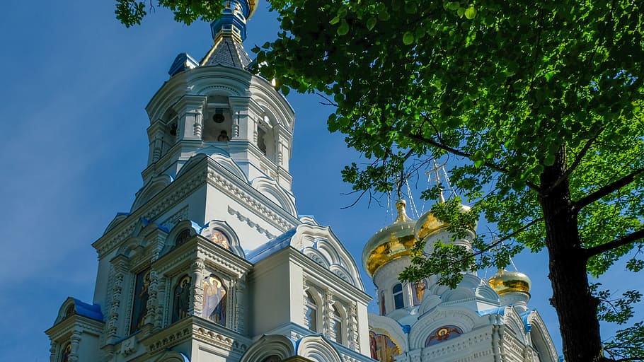 karlovy vary, russian orthodox church, russian orthodox, karlovy-vary, czech republic, architecture, historically, tree, belief, built structure