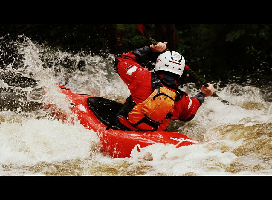kayak, water, paddle, white water, wild water, adrenaline, helmet, speed, the wildness, force