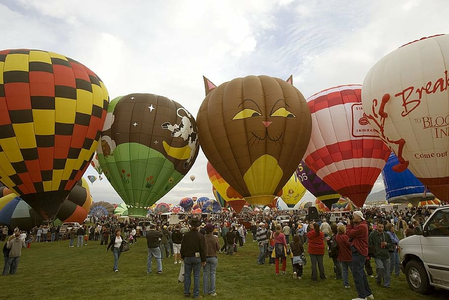 balões de ar quente, festival, colorido, flutuar, aviação, voar, balão, diversão, transporte, voador