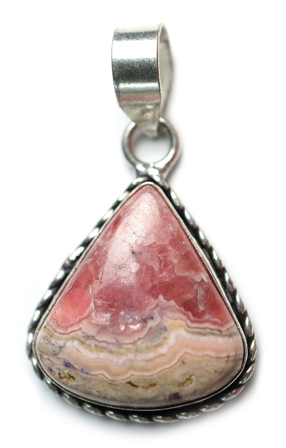 rhodochrosite stone pendant, Pink, Rhodochrosite, Stone, Pendant, pink rhodochrosite stone pendant, gemstone, gem, jewelry, talisman