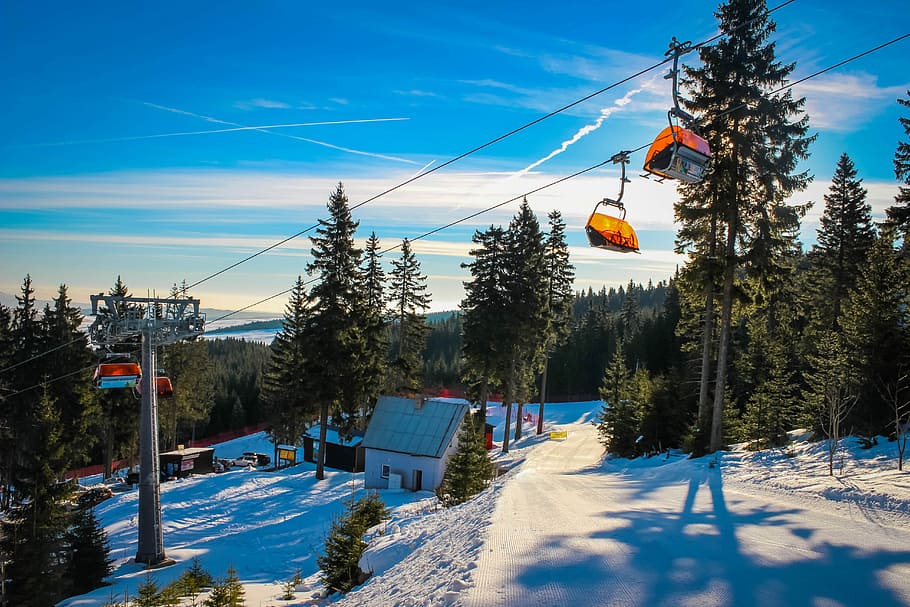 Snow, Ski Slope, Cableway, Klínovec, the ski slope, winter, ski, path, landscape, nature