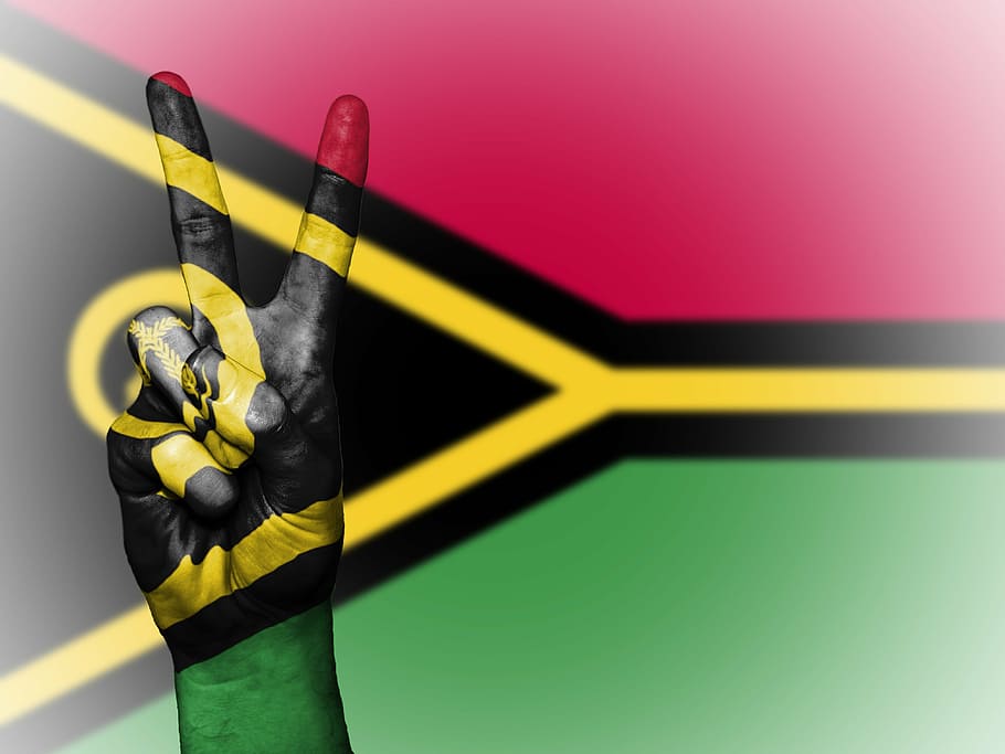vanuatu, peace, hand, nation, background, banner, colors, country, ensign, flag