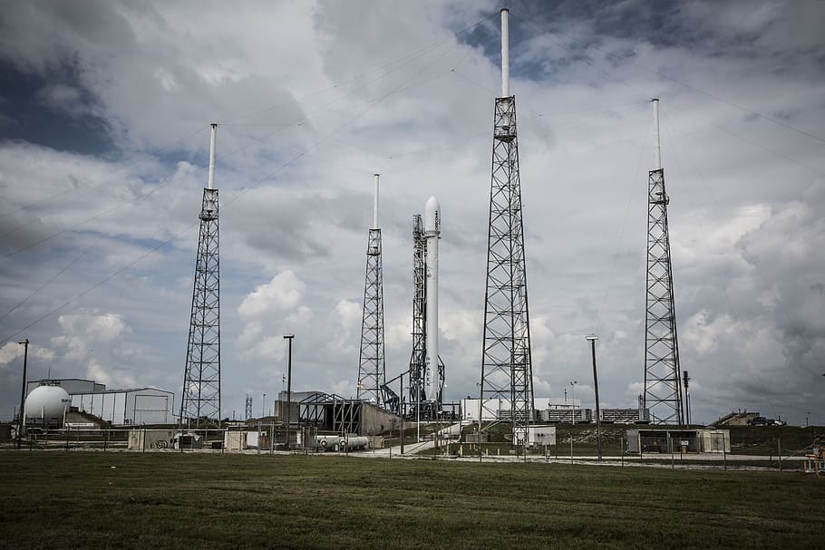 landscape photography, power plant, daytime, cape canaveral, launch pad, rocket launch, countdown, spacex, lift-off, space