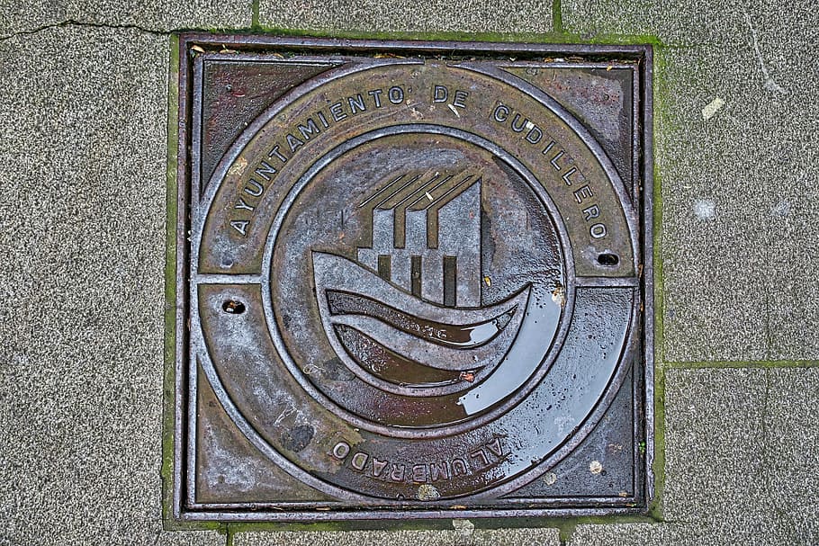 manhole, metal, symbol, sewer, drainage, lid, circular, surface, heavy, sewage