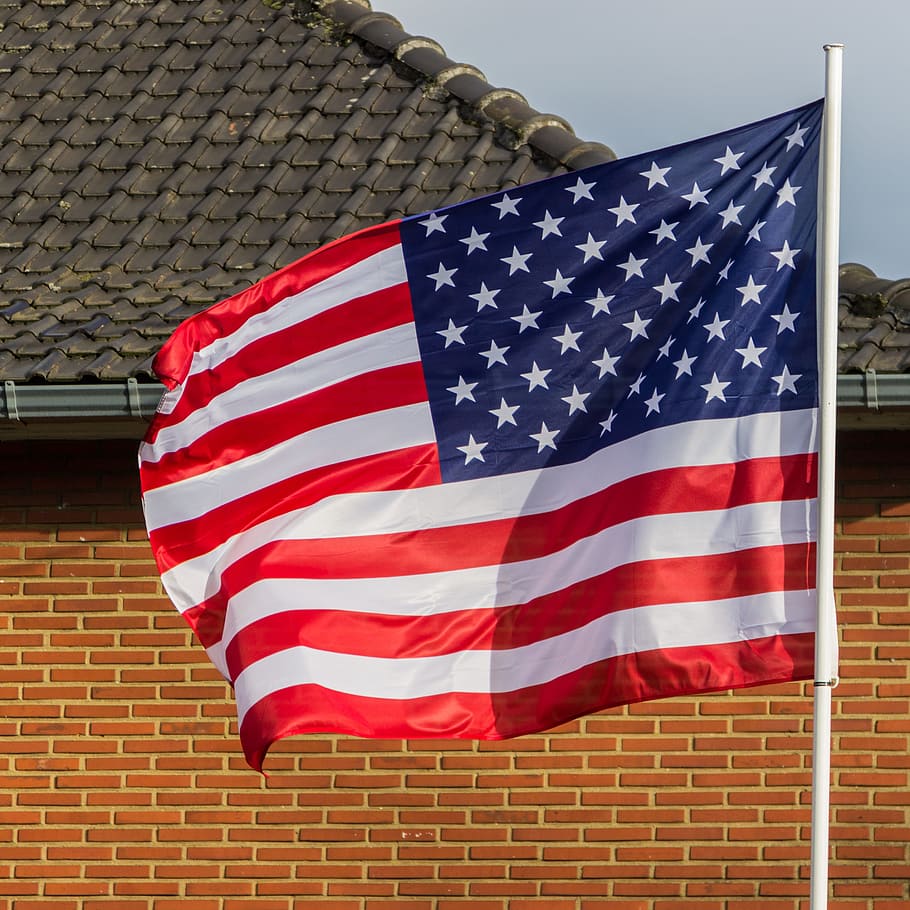 Estados Unidos, bandera estadounidense, bandera, bandera de Estados Unidos, viento, américa, américa del norte, patriotismo, cultura estadounidense, nadie