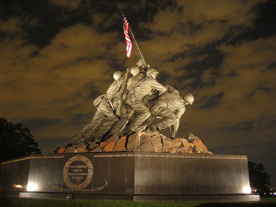 nosotros, memorial de guerra del cuerpo de marines, monumento de guerra del cuerpo de marines de EE. UU., Iwo Jima, fotos, monumento, dominio público, cuerpo de marines de EE. UU., monumento de guerra, estatua