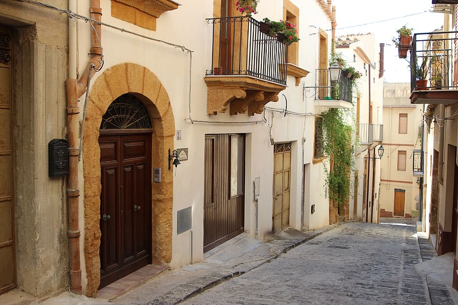 Sicily, Landscape, Italy, Summer, holidays, city, door, tuff, country, village