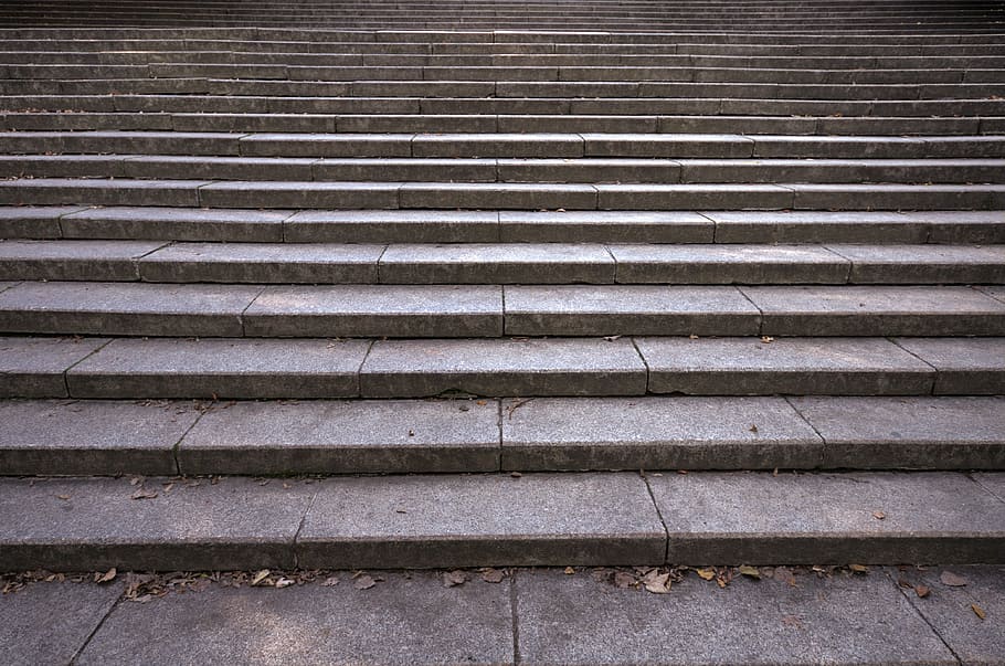 escadas de concreto cinza, escadas, vazio, cinza, concreto, escalar, ninguém, escada, etapas, sucesso