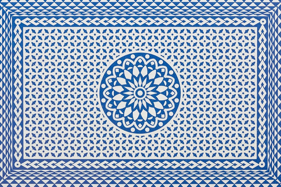 branco, azul, floral, papel de parede, cartão de jogo, voltar, padrão, resumo, decoração, islão