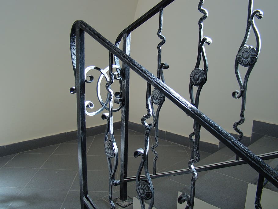 Railing, Ladder, Stage, Descent, the descent, wrought iron, grab bars, indoors, close-up, day