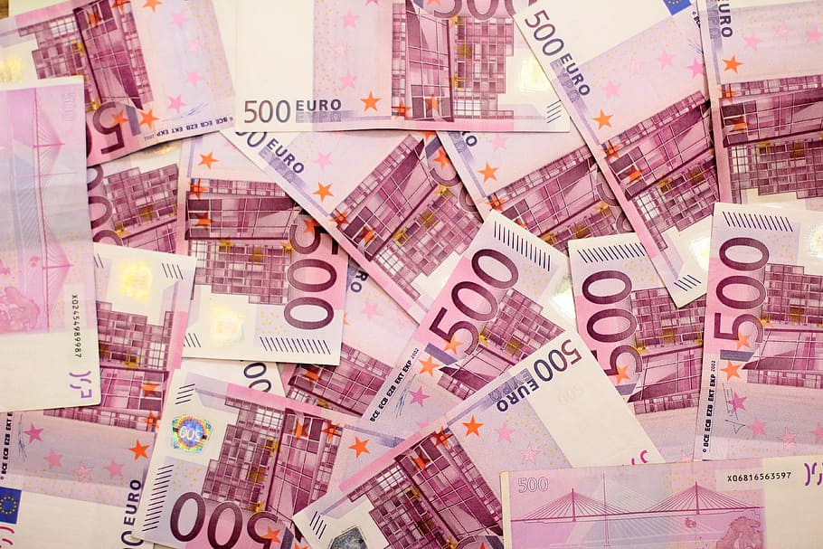500ユーロ紙幣, ドル紙幣, お金, 500ユーロ, ユーロ, 通貨, 紙幣, 現金および現金同等物, 金融, ヨーロッパ