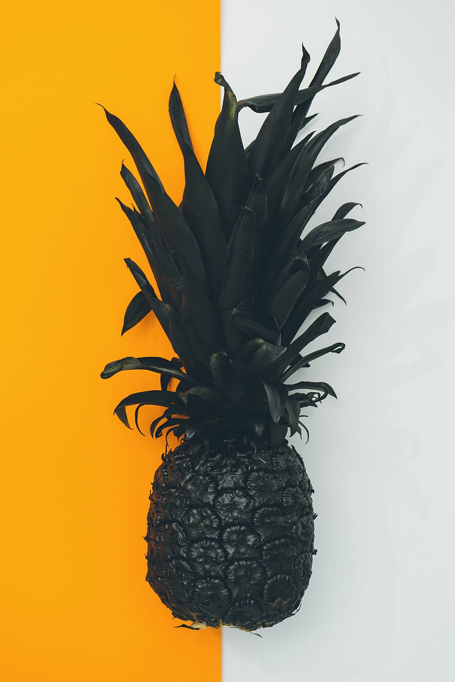 black pineapple, pineapple, dessert, appetizer, fruit, juice, crop, black, paint, orange