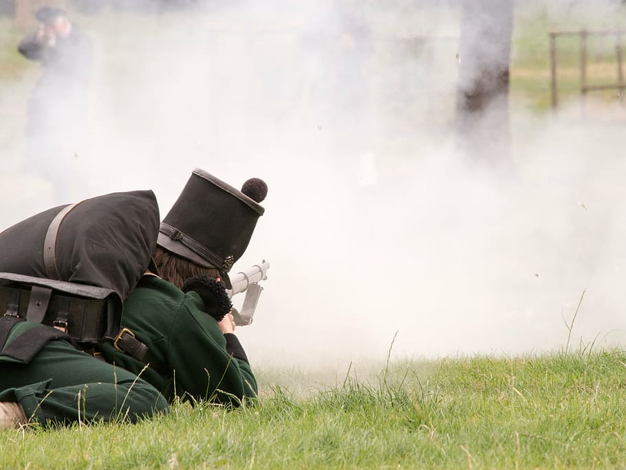 napoleonic wars, re-enactment, history, living history, historical, fight, weapon, musket, war, battlefield