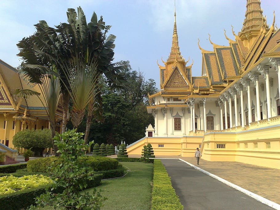 phnom penh, camboja, real, palácio, edifício, marco, histórico, destinos, turismo, arquitetura