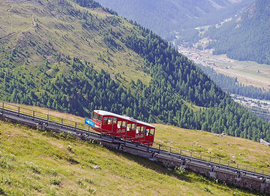 kereta api kabel, aussichtspinkt, engadin, oberengadin, muottas muragl, mountainide, trasse, roseggertal, pontresina, switzerland