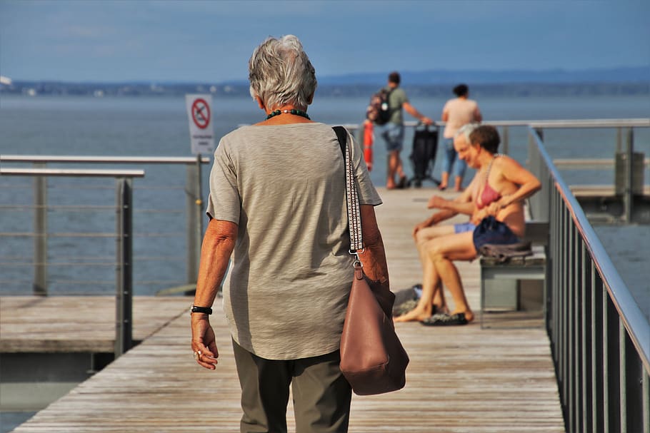 bodensee, lake, older person, the pier, relaxation, senior, holiday, the prospect of, peace of mind, water
