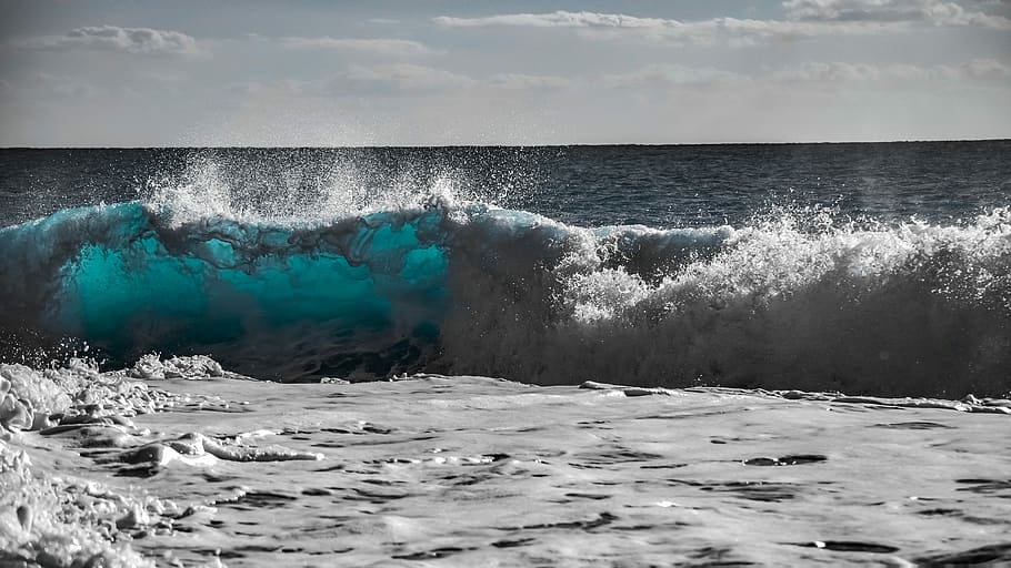 landscape photography, barrel wave, wave, water, sea, ocean, surf, nature, splash, spray