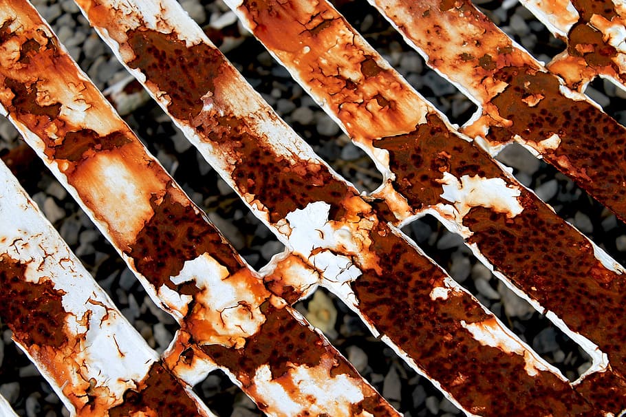 rust, weathered, neglected, slats, abstract, rough, gaps, rusted, full frame, barbecue