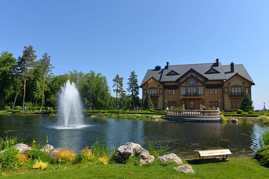 pond, landscape, House, Kiev, Ukraine, photos, landscapes, public domain, water, outdoors