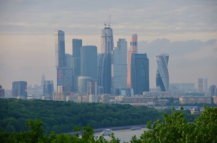 moscow, skyline, russia, city, architecture, skyscraper, river, cityscape, skyscrapers, metropolis