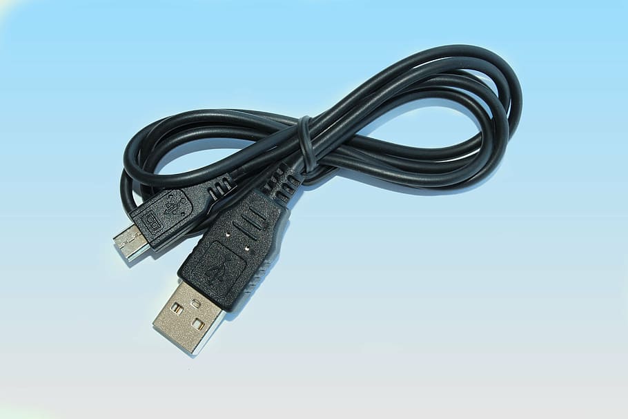 black usb cable, cable, usb, current, computer, data transfer, computer accessories, data cable, technology, connect