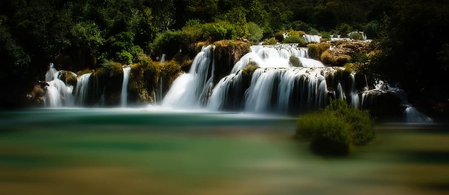 timelapse photography, waterfalls, krka, croatia, lake, the national park, holiday, long exposure, nature, waterfall