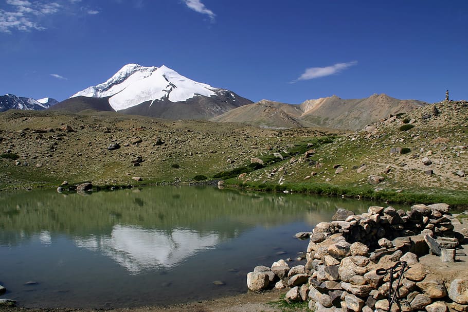 himalaya, mountains, trekking, ladakh, india, lake, snow, mountain, scenics - nature, beauty in nature