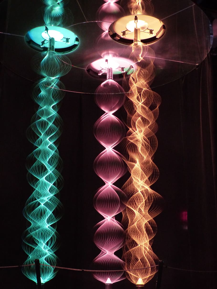 lichtspiel, óptica, pilares de luz, luz, física, experimento, colorido, color, espiral de luz, efecto de luz