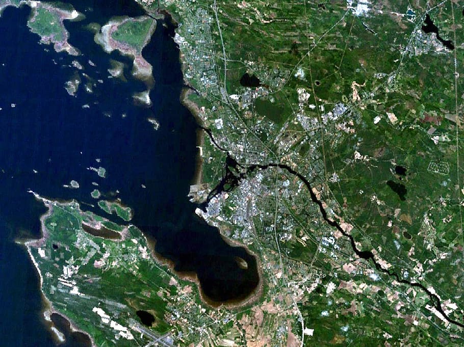 2007, Satellite Image, Oulu, finland, photos, public domain, satellite, space image, nature, water