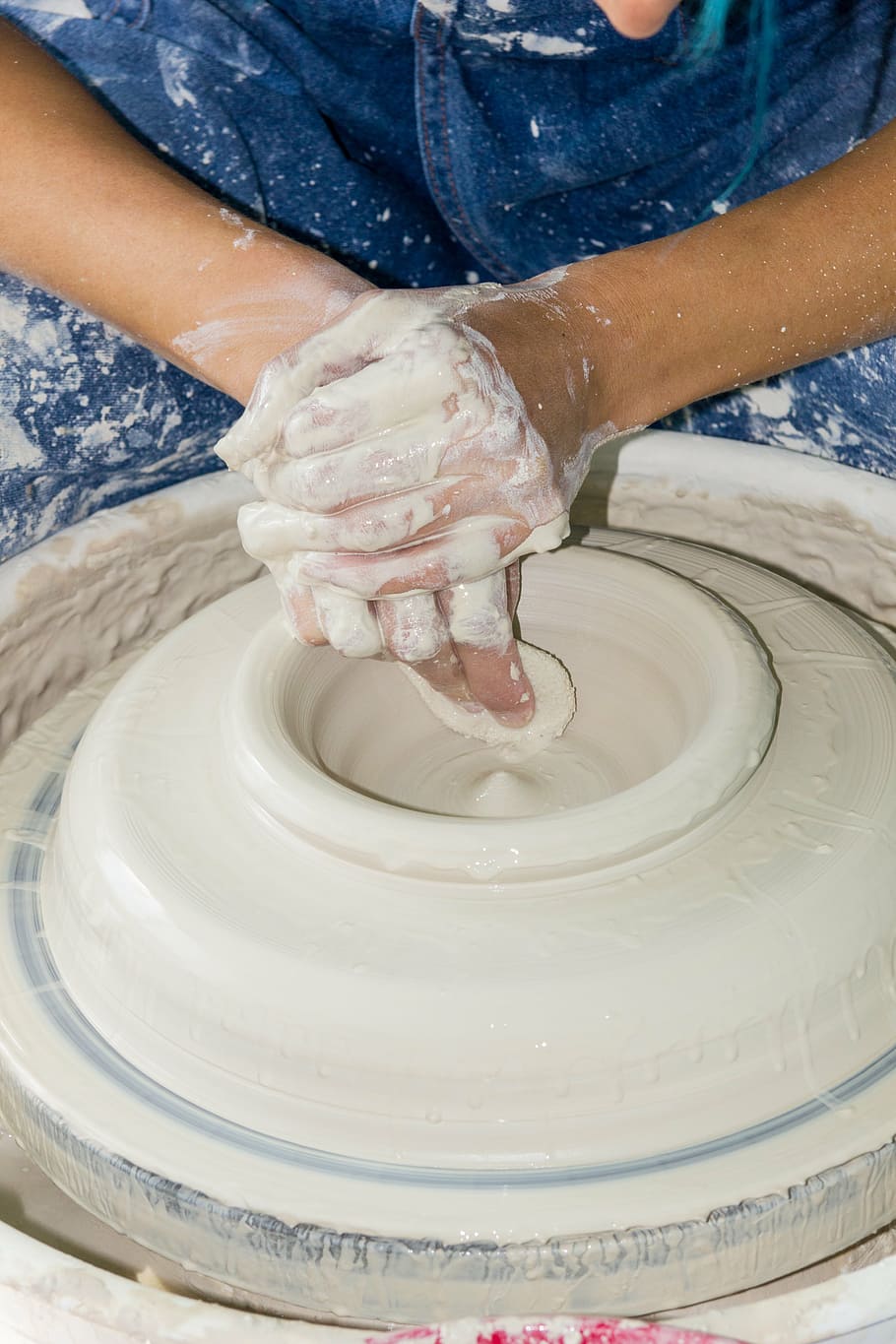 person, making, clay pot, artisan, pottery, handmade, workshop, clay, creativity, ceramic