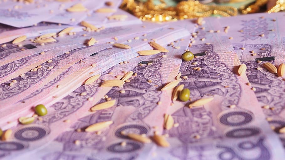currency, thai, money, wedding ceremony, finance, wealth, close-up, business, selective focus, backgrounds
