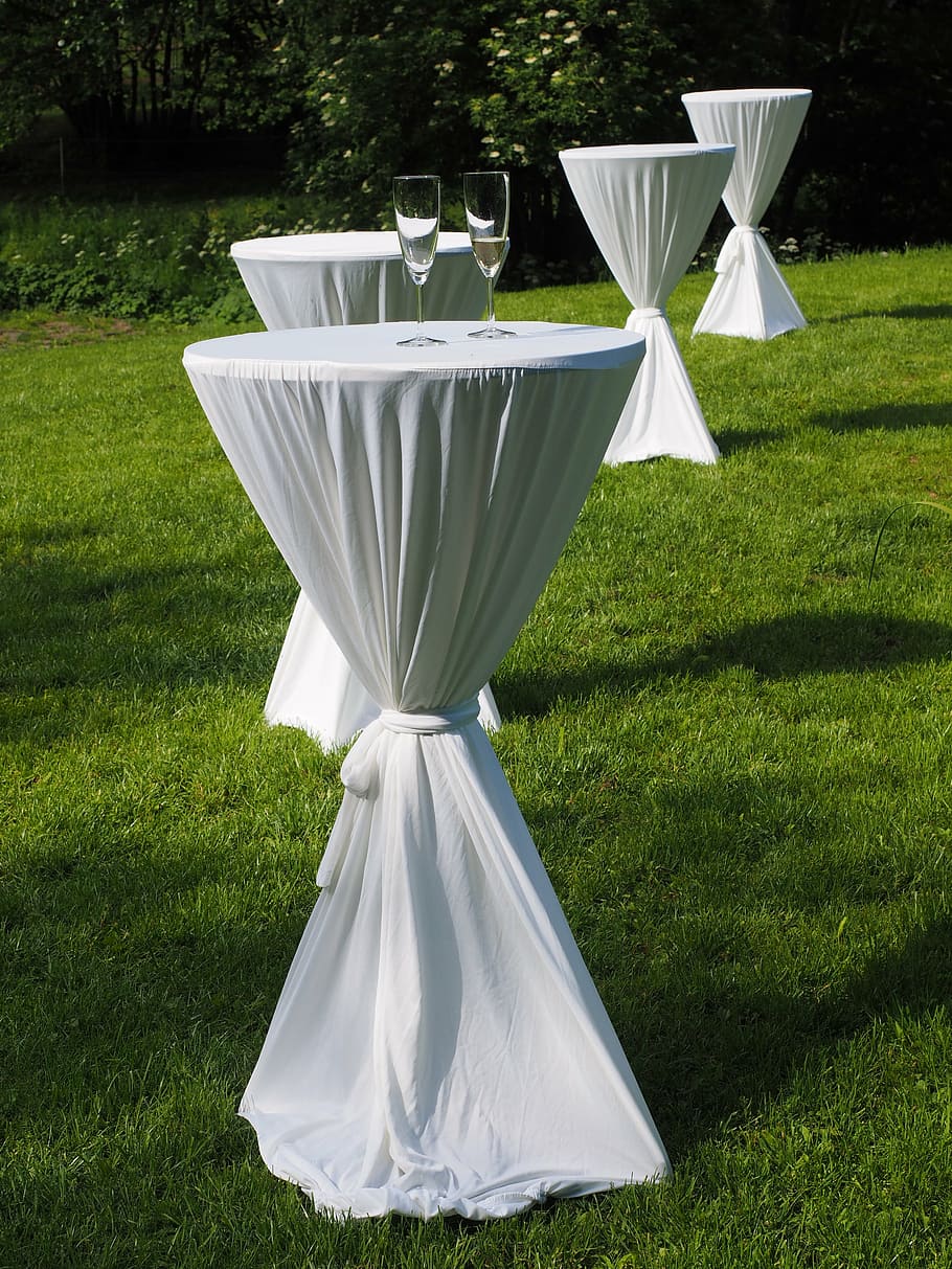 bar tables, dining tables, decorated, festival, celebration, champagne, champagne glasses, drink, glasses, alcohol