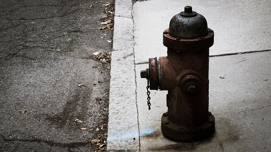 hidran kebakaran, hidran, api, merah, darurat, tekanan, jalan, perkotaan, Kolam, katup