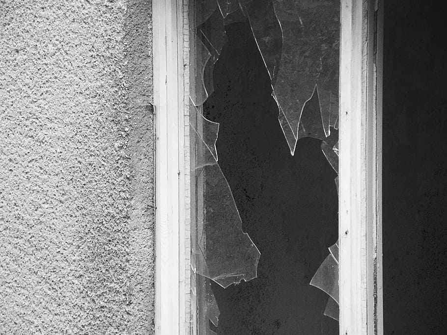 smashed windowpane, Broken, Glass, Window, Broken Glass, broken, glass, crack, hole, wall - Building Feature, architecture