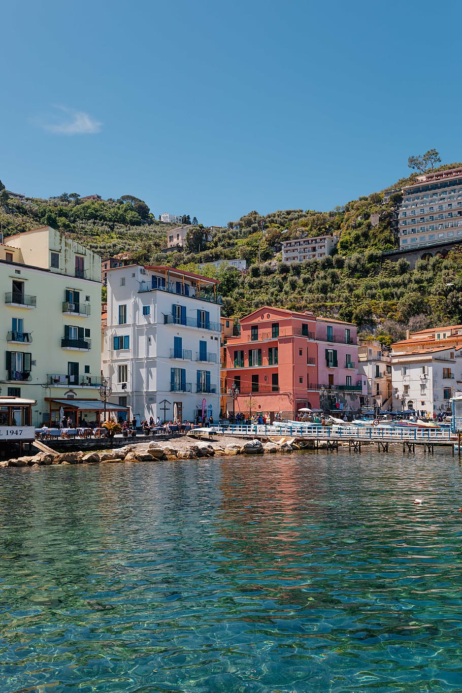 Italia, Eropa, biaya, amalfi, perjalanan, campania, Laut Tyrrhenian, Sorrento, air, eksterior bangunan