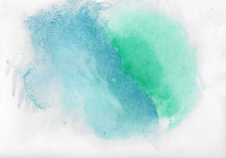biru, hijau, abstrak, lukisan, ilustrasi, cat air, tekstur, lari, pirus, latar belakang