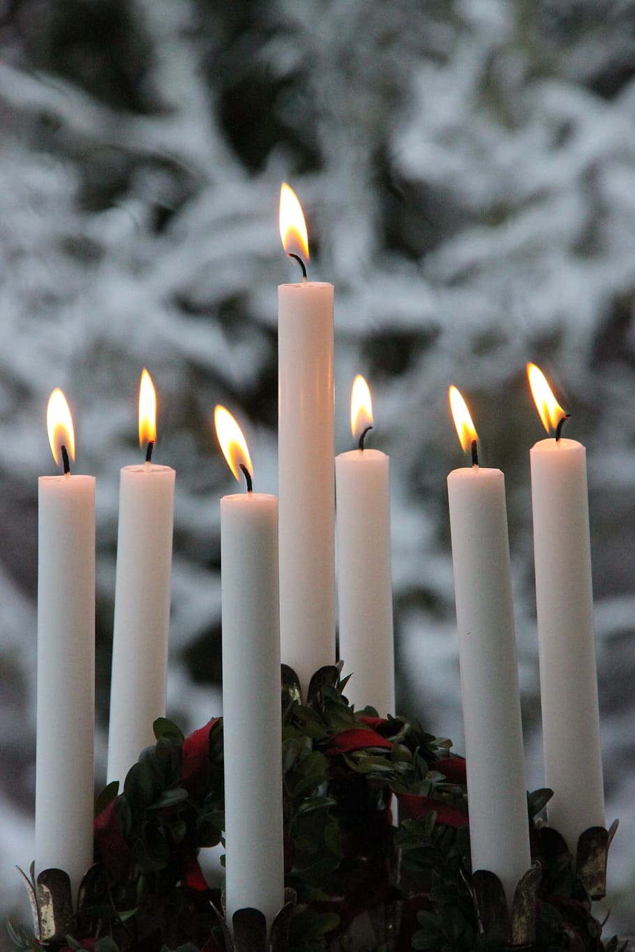 candlelight, winter, flame, snow, christmas, lucia, lucia celebration, lucia light, lucia crown, december