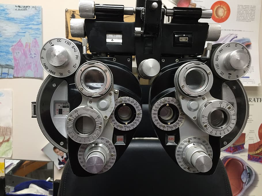 phoropter, refraction, Phoropter, Refraction, eyeglass prescription, equipment, instrument, lens, device, focus, optical