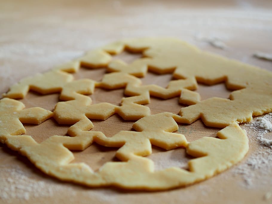 dough, short pastry, biscuit, shortcrust pastry, food, knead dough, treat, bake, christmas, star