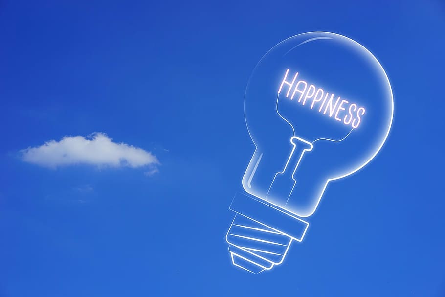 happiness illustration, cheerful, idea, enlightenment, incidence, creativity, light Bulb, ideas, thinking, inspiration