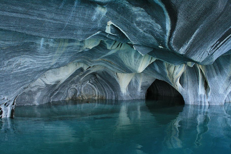 marble caverns, general carrera lake, aysen, chile caverns of marble, lake general carrera, chile, water, waterfront, beauty in nature, scenics - nature