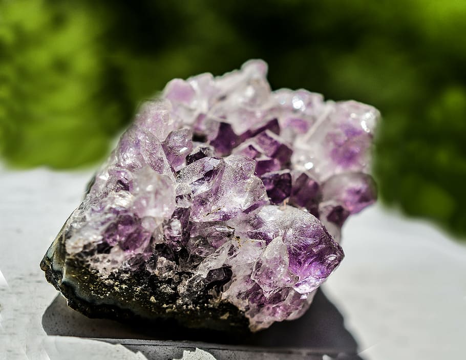 closeup, photography, purple, geode stone, amethyst, stone, crystal, mineral, rock, quartz