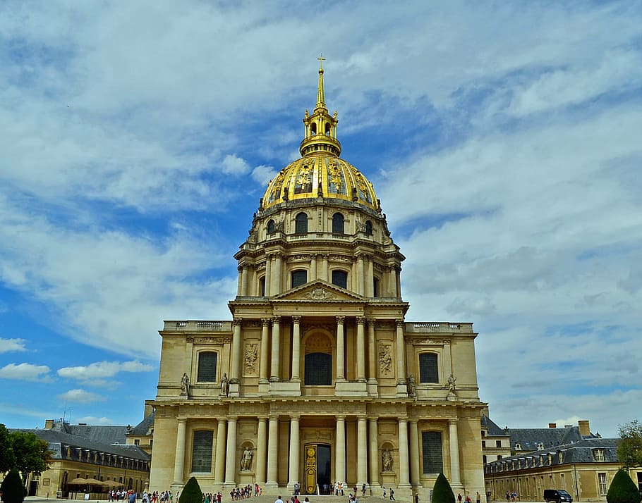 Church, Tomb, Invalides, Building, Paris, france, old, cross, architecture, dome